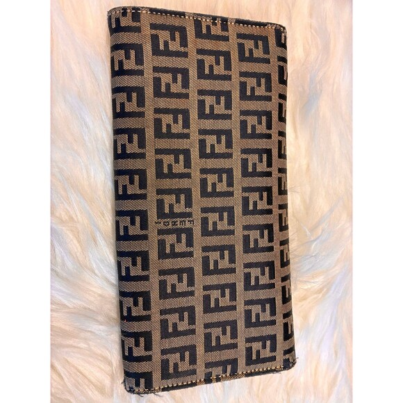 Fendi Zucca monogram brown black (looks kind of Navy) long wallet - Picture 2 of 6